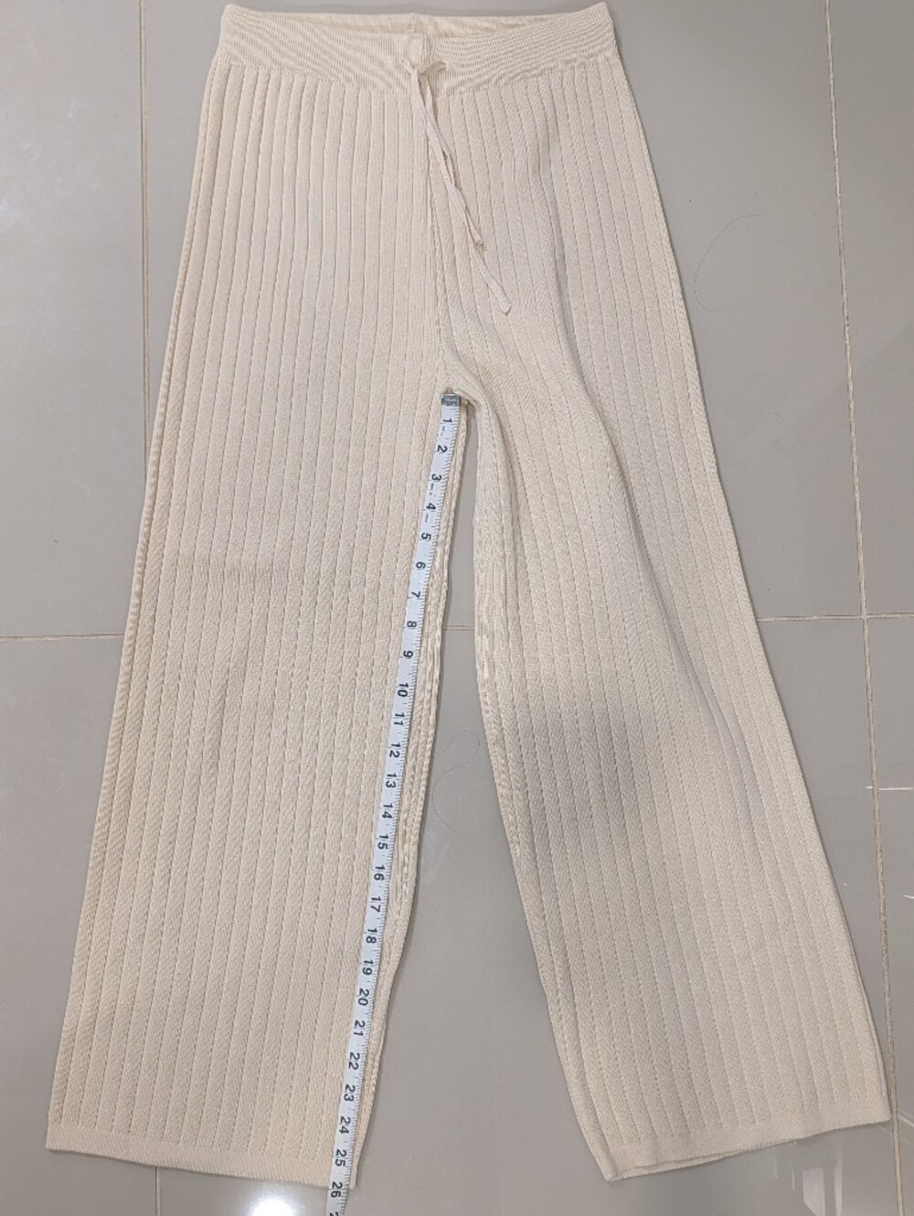 NWOT Cream Ribbed Knit Sleeveless Top &  Pants Set - Picture 12 of 15